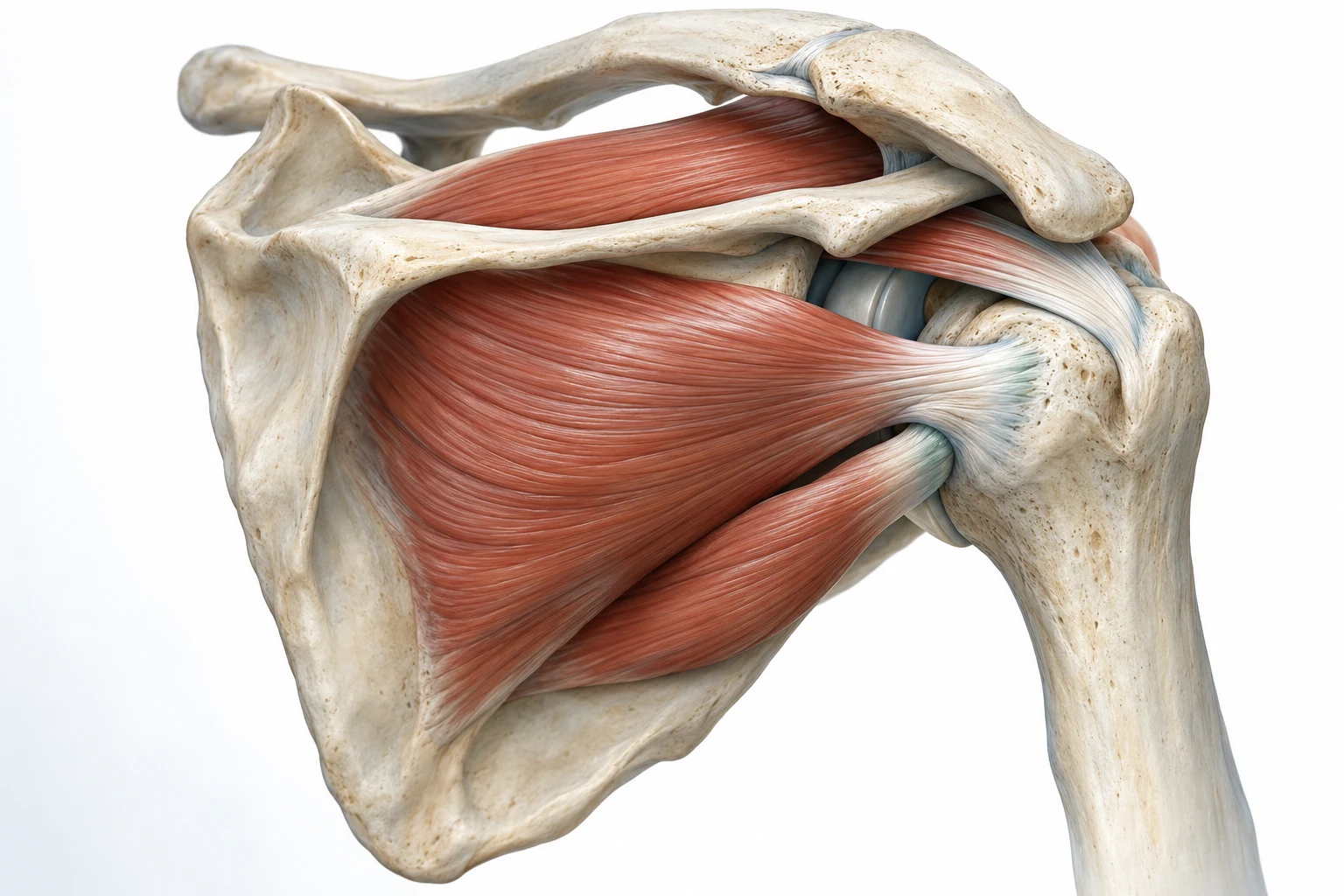 Illustration anatomique de la coiffe des rotateurs, de la scapula et de l’humérus